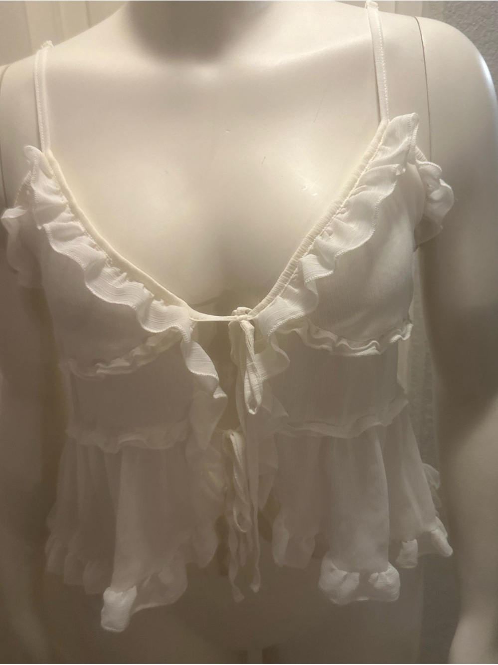 Fashion Nova White Sheer Textured Camisole